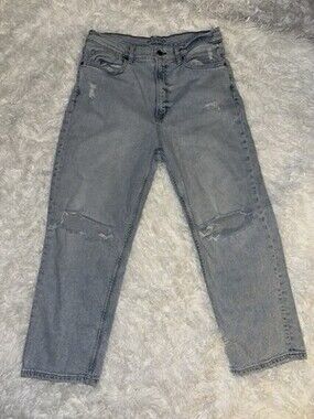 Arizona Jeans Womens Light Blue Denim Distressed Size 15